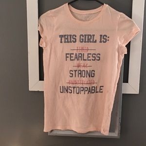 Children’s Place girls peach colored graphic tee